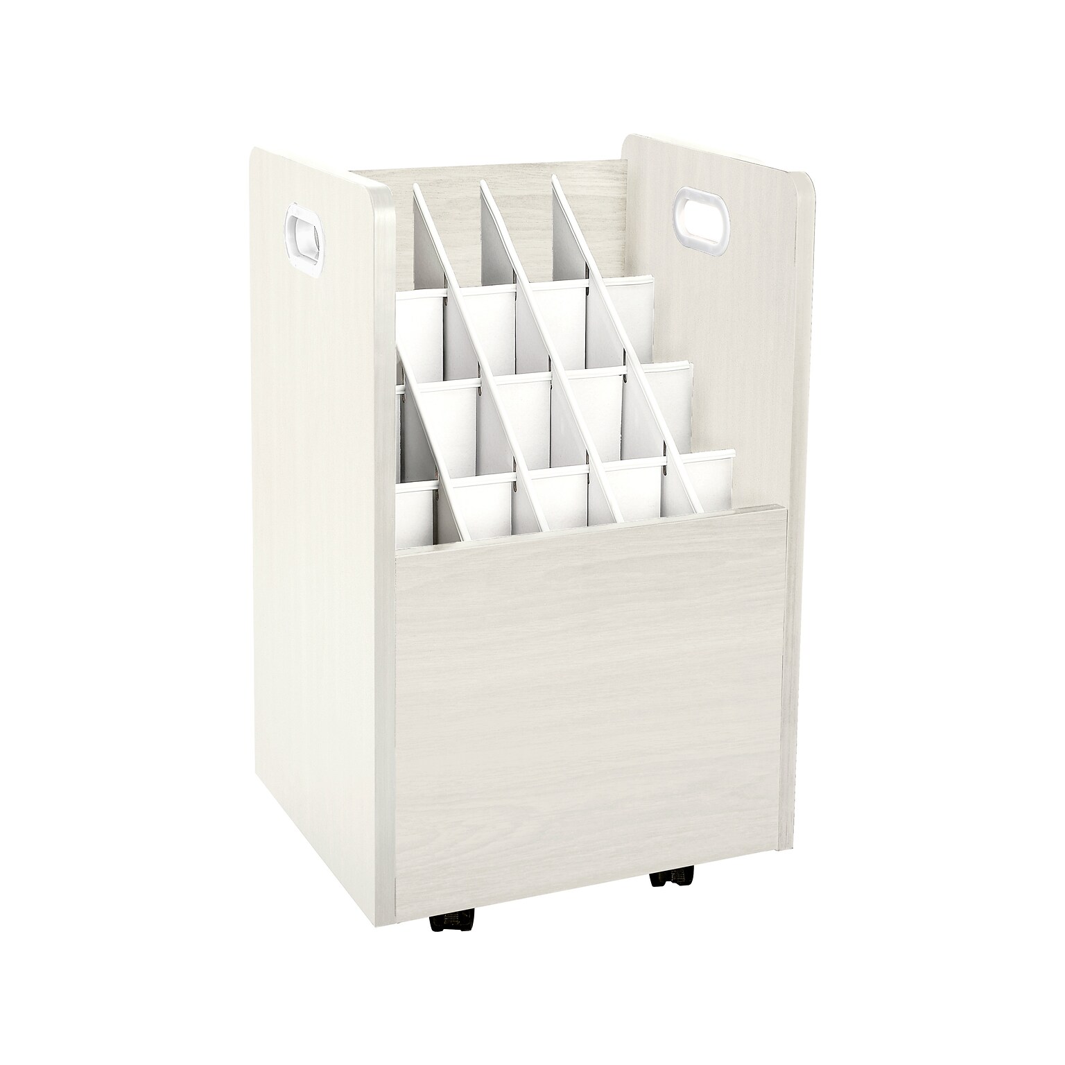 AdirOffice 20-Slot Mobile Roll File, 24.75H x 15.25W x 13.25D, White (624-WHI)