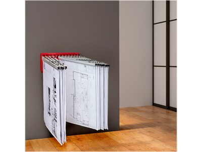 AdirOffice Steel Hanging Wall File, For Blueprint & Large-Format Files, Red (617-RED)