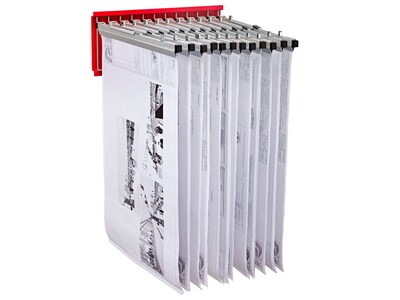 AdirOffice Steel Hanging Wall File, For Blueprint & Large-Format Files, Red (617-RED)
