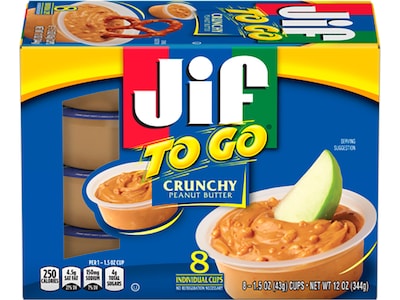 Jif To Go Crunchy Peanut Butter, 1.5 Oz., 8/Box (5150024130)