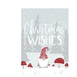 Custom Gnome Christmas Wish Cards, with Envelopes, 5-5/8 x 7-7/8, 25 Cards per Set