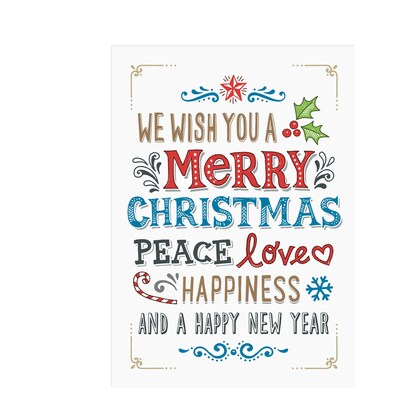 Custom Peace, Love & Happiness Cards, with Envelopes, 5 x 7, 25 Cards per Set