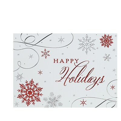 Custom Snowflake Swirl Cards, with Envelopes, 7-7/8 x 5-5/8, 25 Cards per Set