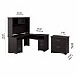 Bush Furniture Cabot L Shaped Desk w/ Hutch and Lateral File Cabinet, Espresso Oak (CAB005EPO)