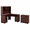 Bush Furniture Cabot L Shaped Desk with Hutch and Lateral File Cabinet, Harvest Cherry (CAB005HVC)