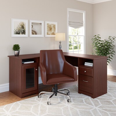 Bush Furniture Cabot L Shaped Desk, Harvest Cherry (WC31430-03K)