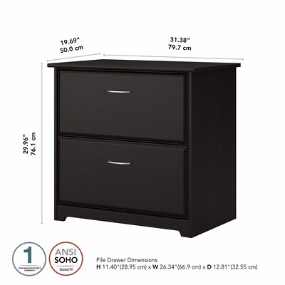 Bush Furniture Cabot Lateral File Cabinet, Espresso Oak (WC31880-03)