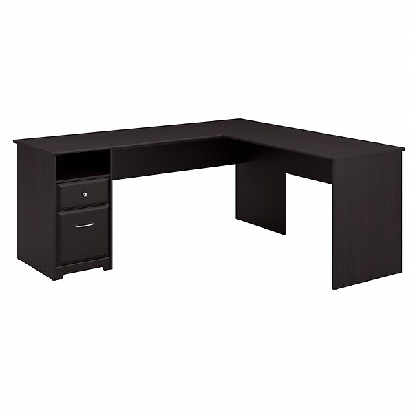 Bush Furniture Cabot 72W L Shaped Computer Desk with Drawers, Espresso Oak (CAB051EPO)