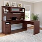 Bush Furniture Cabot 72W L Shaped Computer Desk with Hutch and Drawers, Harvest Cherry (CAB053HVC)