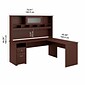 Bush Furniture Cabot 72W L Shaped Computer Desk with Hutch and Drawers, Harvest Cherry (CAB053HVC)