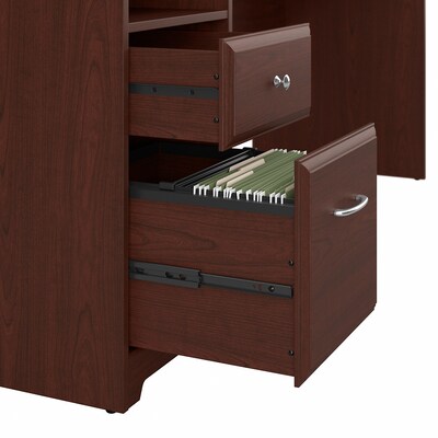Bush Furniture Cabot 72W L Shaped Computer Desk with Hutch and Drawers, Harvest Cherry (CAB053HVC)