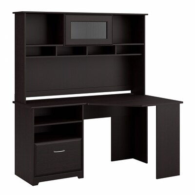 Bush Furniture Cabot Corner Desk with Hutch, Espresso Oak (CAB008EPO)