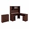 Bush Furniture Cabot L Shaped Desk with Hutch and Small Storage Cabinet with Doors, Harvest Cherry (