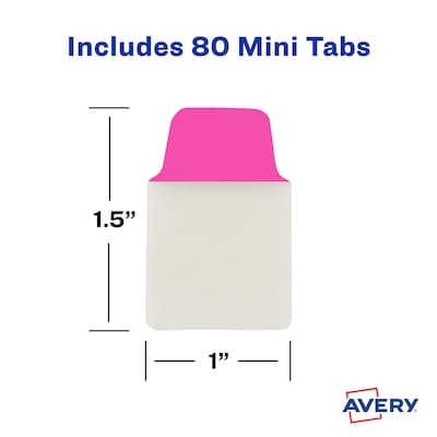 Avery Mini Ultra Tabs Index Tabs, Assorted, 80-Tabs, 80/Pack (74762)