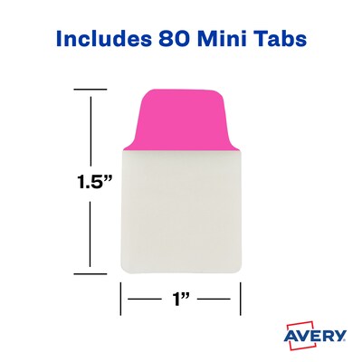 Avery Mini Ultra Tabs Index Tabs, Assorted, 80-Tabs, 80/Pack (74762)