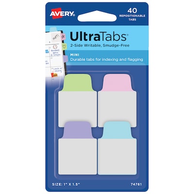 Avery Mini Ultra Tabs Index Tabs, 40-Tabs, 40/Pack (74761)