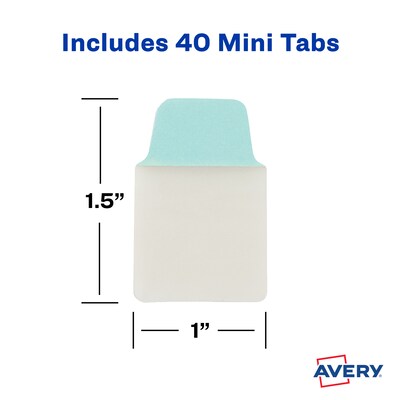 Avery Mini Ultra Tabs Index Tabs, 40-Tabs, 40/Pack (74761)