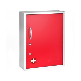 AdirMed Steel Medicine Cabinet with Dual Key Lock, 1.16 cu. ft. (999-06-RED)