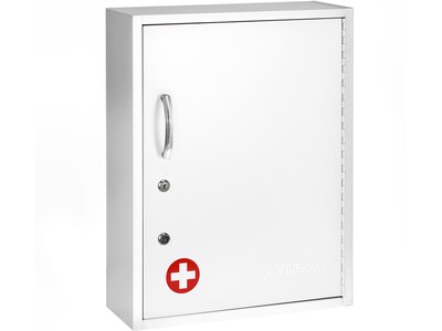 AdirMed Steel Medical Storage Cabinet with Dual Key Lock, 1.16 cu. ft. (999-06-WHI)