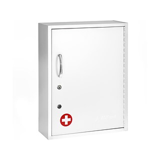 AdirMed Steel Medical Cabinet with Dual Key Lock, 1.16 Cu. Ft. (999-06-WHI)