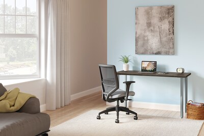 HON Coze 48W Table Desk, Florence Walnut Laminate/Silver Leg Finish (HLCRPL4830FS)