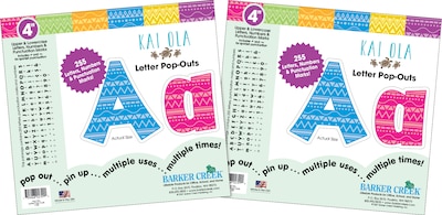 Barker Creek 4 Letter Pop-Out 2-Pack, Kai Ola, 510 Characters/Set (BC3647)