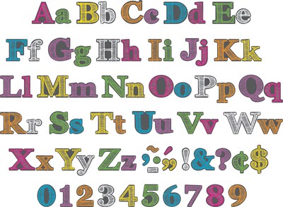 Barker Creek Chalkboard  4 Letters and Numbers, Multicolored, 468/Pack (BC3648)