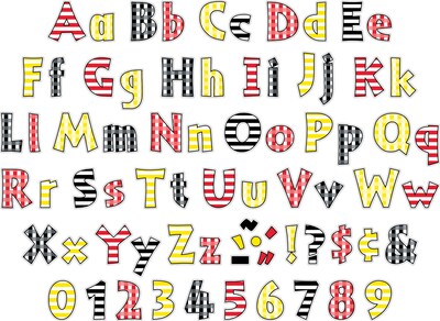 Barker Creek Buffalo Plaid  4 Letters and Numbers, Multicolored, 510/Pack (BC3649)