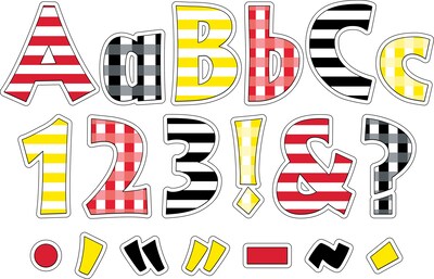 Barker Creek Buffalo Plaid  4" Letters and Numbers, Multicolored, 510/Pack (BC3649)