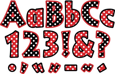Barker Creek Dots  4" Letters and Numbers, Multicolored, 510/Pack (BC3627)
