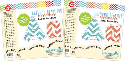 Barker Creek 4 Letter Pop-Out 2-Pack, Chevron Beautiful, 510 Characters/Set (BC3641)
