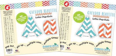 Barker Creek 4 Letter Pop-Out 2-Pack, Chevron Beautiful, 510 Characters/Set (BC3641)