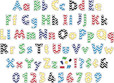 Barker Creek 4 Letter Pop-Out 2-Pack, Chevron Nautical, 510 Characters/Set (BC3642)