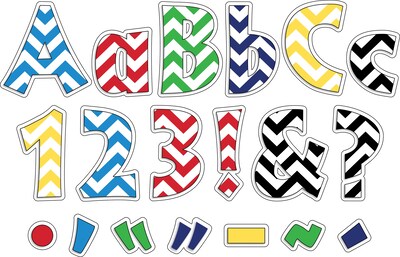 Barker Creek Nautical Chevron  4" Letters and Numbers, Multicolored, 510/Pack (BC3642)