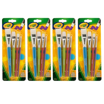 Crayola Big Paintbrush Set, Flat, 4/Pack, 4 Packs/Bundle (BIN053520)