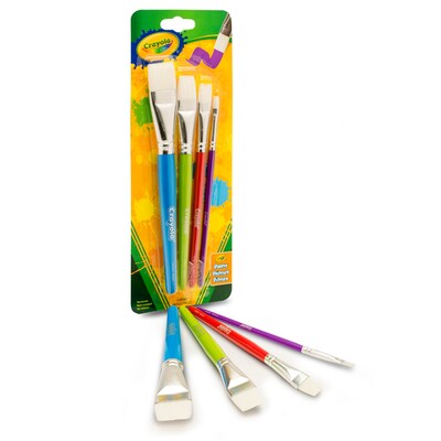 Crayola Big Paintbrush Set, Flat, 4/Pack, 4 Packs/Bundle (BIN053520)