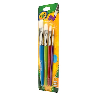 Crayola Big Paintbrush Set, Flat, 4/Pack, 4 Packs/Bundle (BIN053520)