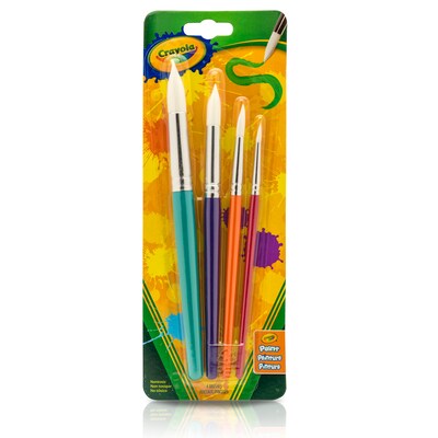 Crayola Big Paintbrush Set, Round, 4/Pack, 4 Packs/Bundle (BIN053521)