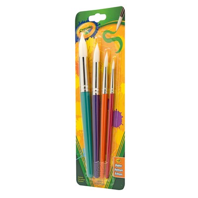 Crayola Big Paintbrush Set, Round, 4/Pack, 4 Packs/Bundle (BIN053521)