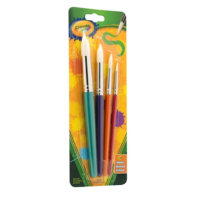 Crayola Big Paintbrush Set, Round, 4/Pack, 4 Packs/Bundle (BIN053521)