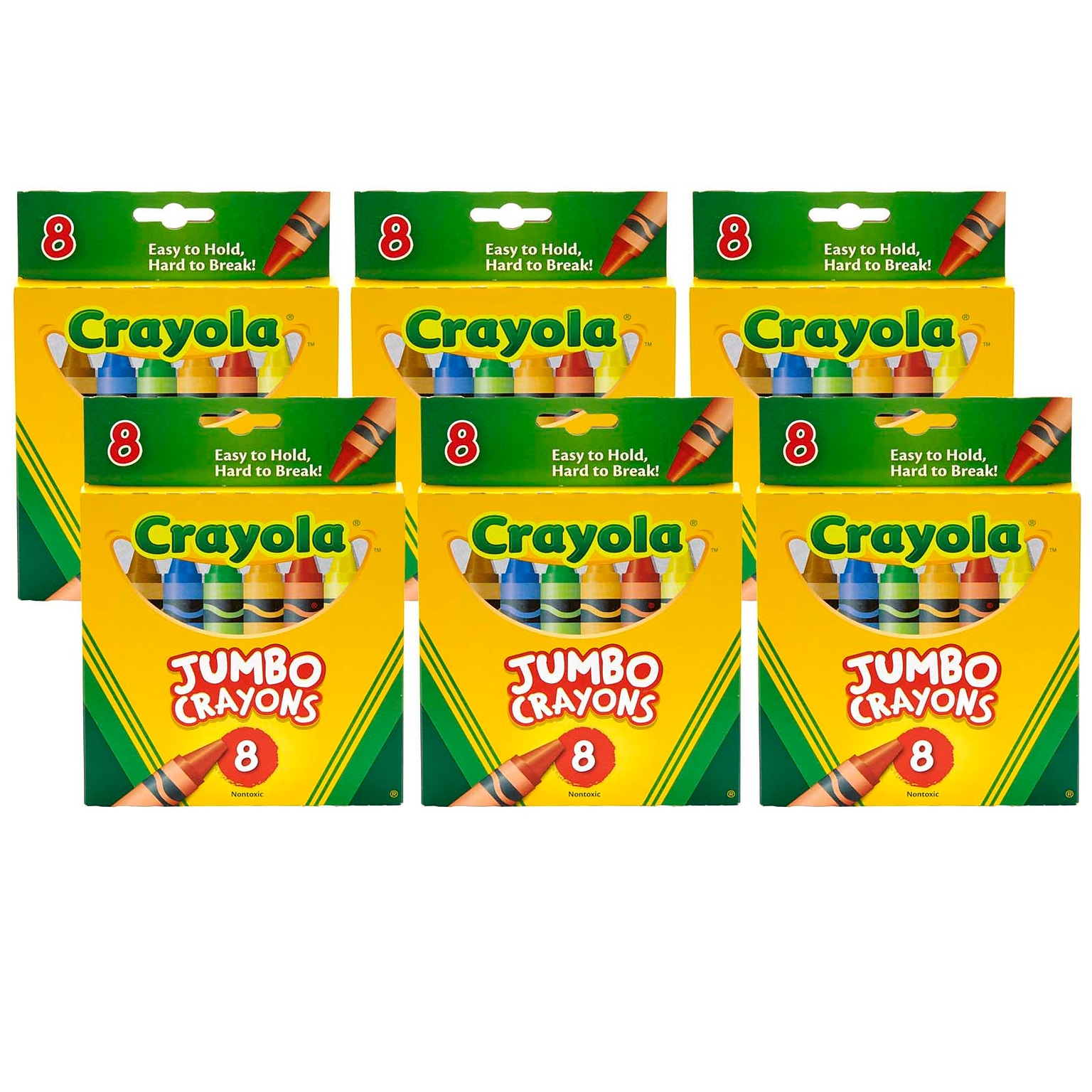 Crayola Jumbo Crayons, 8/Box, 6 Boxes/Bundle (BIN389)