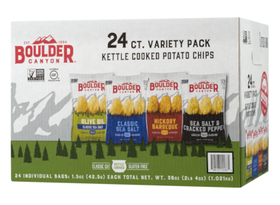 Boulder Canyon Variety Pack Potato Chips, 1.5 oz. Bags, 24 Bags/Carton (PBR12283)