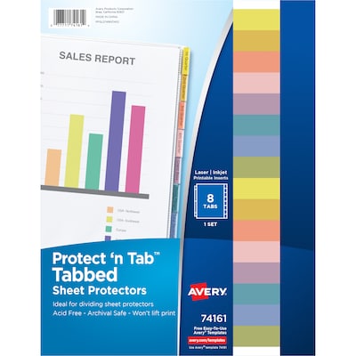 Avery Protect n Tab Heavyweight Sheet Protectors, 8-1/2 x 11, Clear, 1/Set (74161)