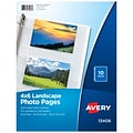 Avery Photo Pages Lightweight Sheet Protectors, 4 x 6, Clear, 10/Pack (13406)