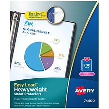 Avery Heavyweight Sheet Protectors, 8-1/2 x 11, Diamond Clear, Acid-Free, 200/Box (74400)