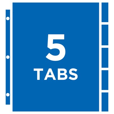 Avery Heavyweight Protect 'n Tab 5 Tabs, 8-1/2" x 11", Clear, 1/Set (74160)