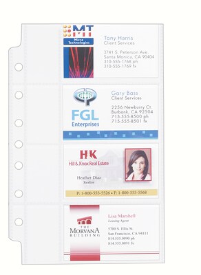 Avery Business Card Pages, 40-Card Capacity, Clear, 5/Pack (76025)