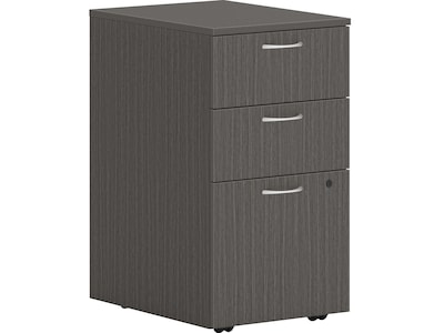 HON Mod 3-Drawer Mobile Vertical File Cabinet, Letter/Legal Size, Lockable, 28H x 15W x 20D, Slat