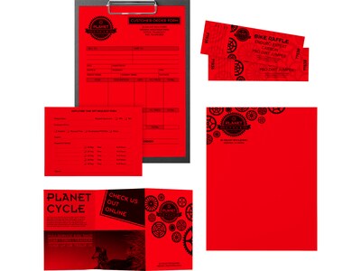 Astrobrights 30% Recycled Colored Paper, 24 lbs., 8.5" x 11", Re-Entry Red, 500 Sheets/Ream, 10 Reams/Carton (22551)