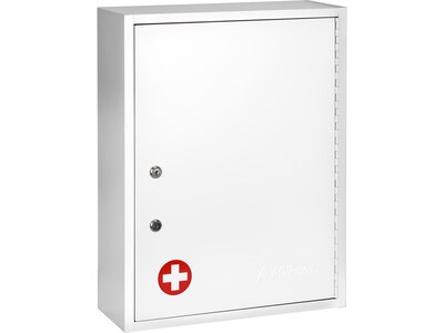 AdirMed Large Steel Medical Cabinet with Dual Key Lock, 1.16 cu. ft. (999-04-WHI)